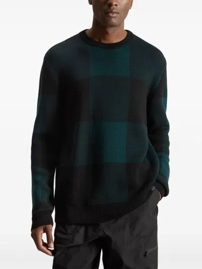 Woolrich Check-pattern Virgin Wool Sweater In Green