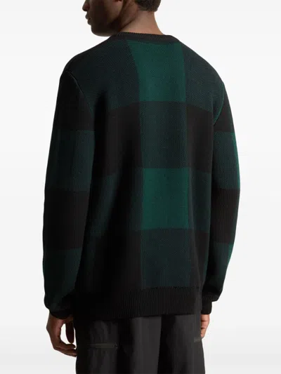 Woolrich Check-pattern Virgin Wool Sweater In Green