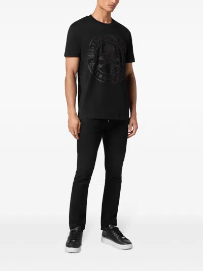Philipp Plein Graphic Print Crewneck T-shirt In Black