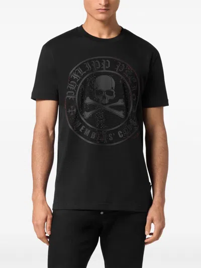 Philipp Plein Graphic Print Crewneck T-shirt In Black