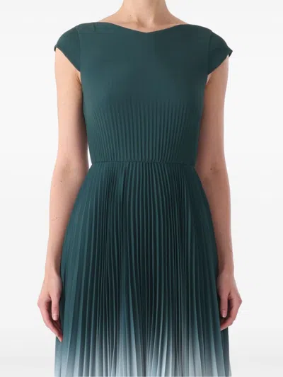 Jason Wu Collection Pleated Dip Dye Midi Skirt In Green