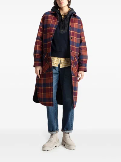 Woolrich Reversible Long Sleeve Over Coat In Blue