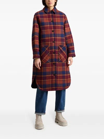 Woolrich Reversible Long Sleeve Over Coat In Blue