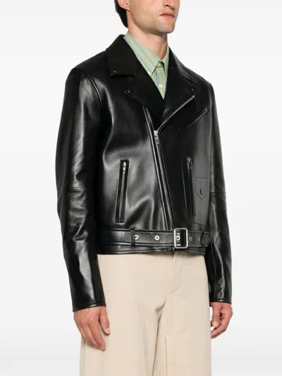 Shop Loewe Biker Jacket In Black