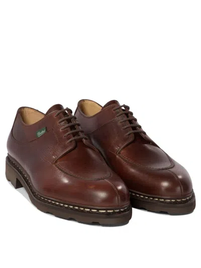 Paraboot Chunky Sole Leather Lace-up Shoes In Brown