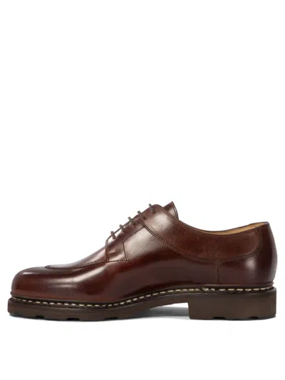 Paraboot Chunky Sole Leather Lace-up Shoes In Brown