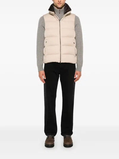 Shop Herno Padded Gilet In Neutrals