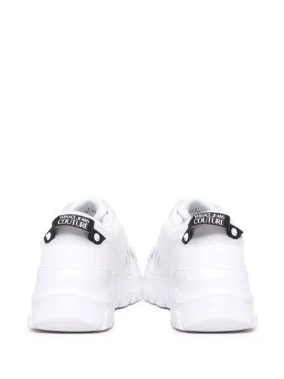Versace Jeans Couture White Speedtrack Logo Sneakers In White