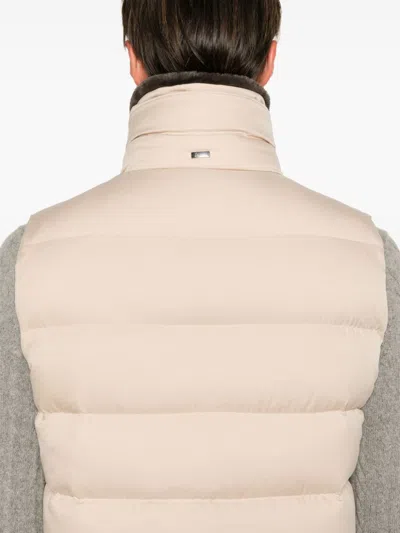 Shop Herno Padded Gilet In Neutrals