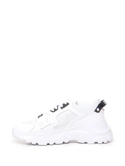 Versace Jeans Couture White Speedtrack Logo Sneakers In White