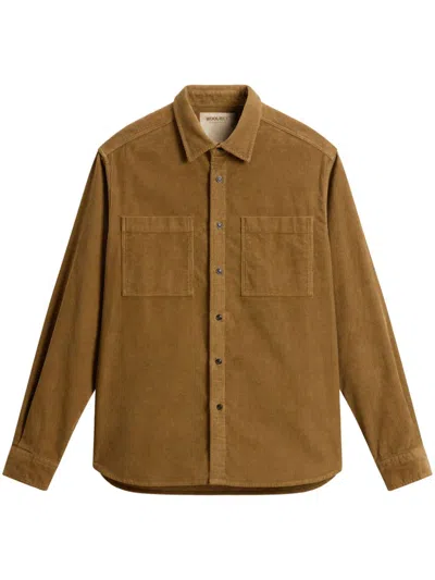 Woolrich Corduroy Buttoned Shirt In Brown