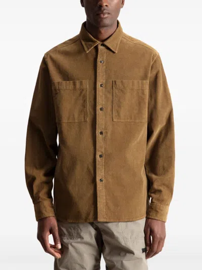 Woolrich Corduroy Buttoned Shirt In Brown