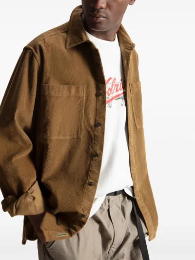 Woolrich Corduroy Buttoned Shirt In Brown