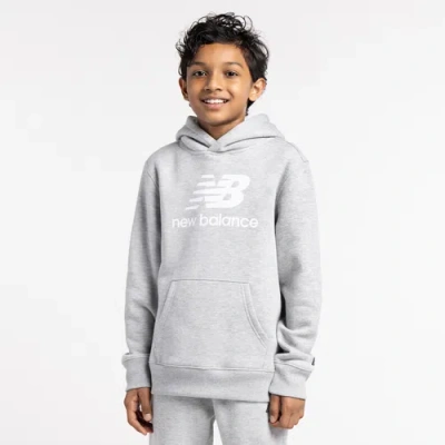 New Balance Boys  Classic Fleece Hoodie In Grey Heather/white