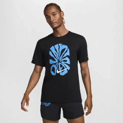 Nike Men's Rise 365 Run Energy Dri-fit Short-sleeve Running Top In Black/summit White