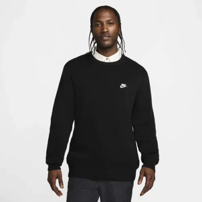 Nike Men's Club Crew-neck Sweater In Black/white