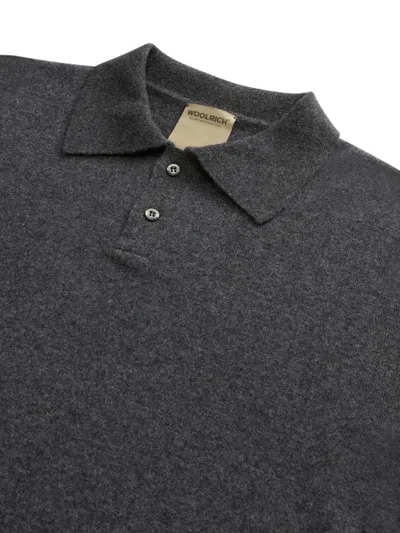 Shop Woolrich Polo Collar Cashmere Sweater In Grau