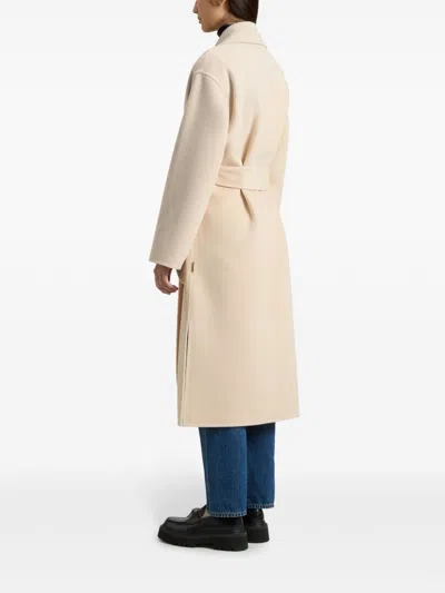 Woolrich Belted Wool Coat In Nude