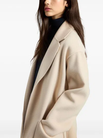 Woolrich Belted Wool Coat In Nude