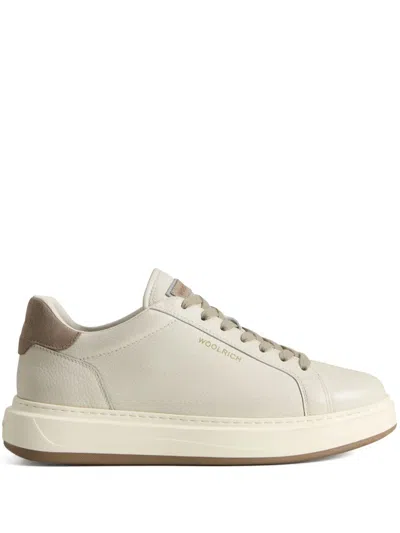 Woolrich Lace-up Low-top Sneakers In Nude