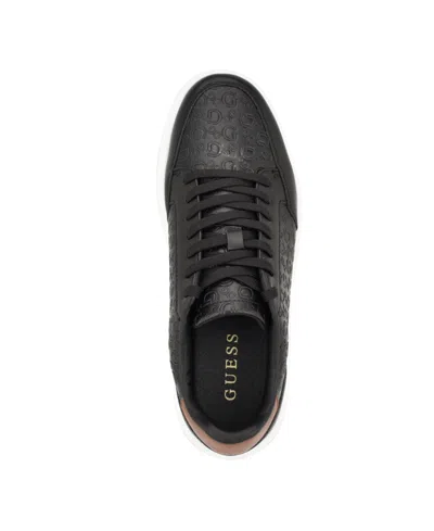 Guess Men's Creve Lace Up Low Top Fashion Sneakers In White,cognac