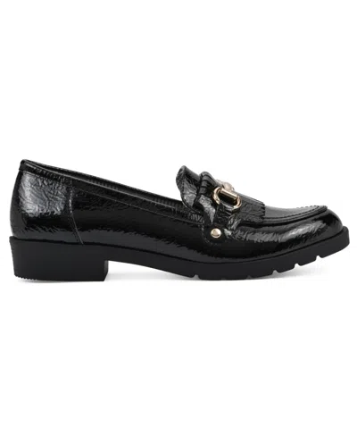 Cliffs By White Mountain Galeena Buckle Kiltie Loafer In Black Patent
