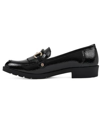 Cliffs By White Mountain Galeena Buckle Kiltie Loafer In Black Patent