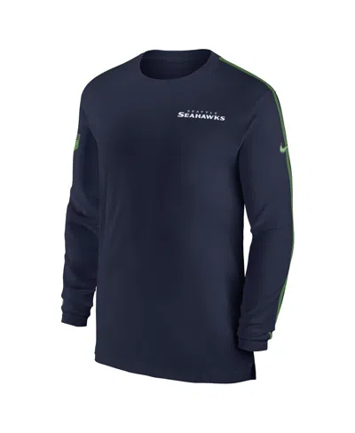 Nike Navy Dallas Cowboys Sideline Coach Uv Performance Long Sleeve T-shirt In Navy