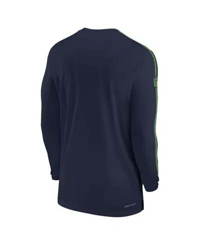 Nike Navy Dallas Cowboys Sideline Coach Uv Performance Long Sleeve T-shirt In Navy
