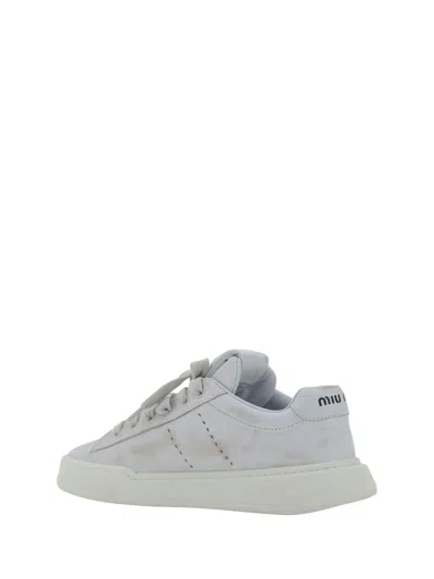 Shop Miu Miu Sneakers In Bianco