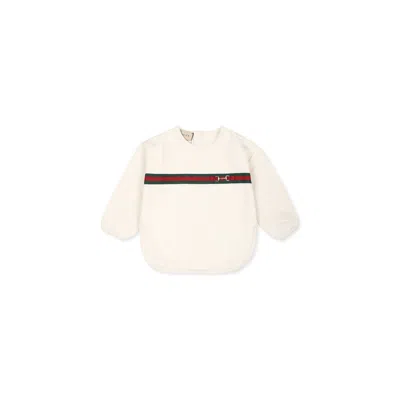 Shop Gucci Ivory Sweatshirt For Baby Girl With Horsebit