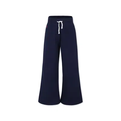 Polo Ralph Lauren Blue Trousers For Girl With Horse In Blue