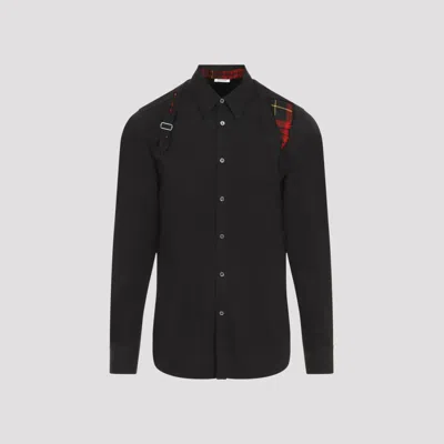 Shop Alexander Mcqueen Distressed Harness Shirt In Black