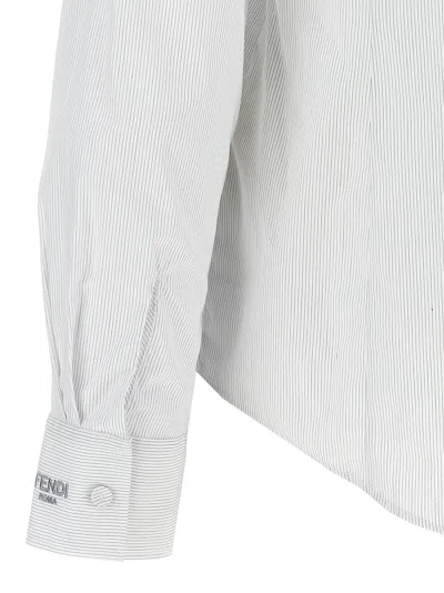 Shop Fendi Small Striped Shirt In White