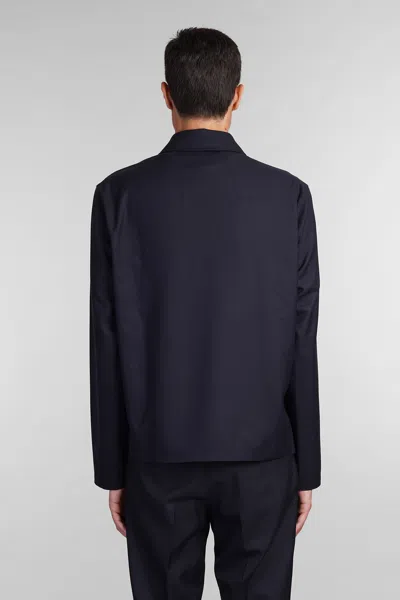 Shop Low Brand S130 Casual Jacket In Blue Wool