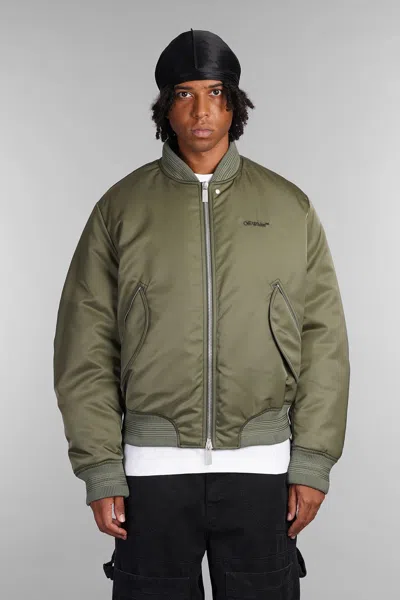 Shop Off-white Bomber In Green Polyamide