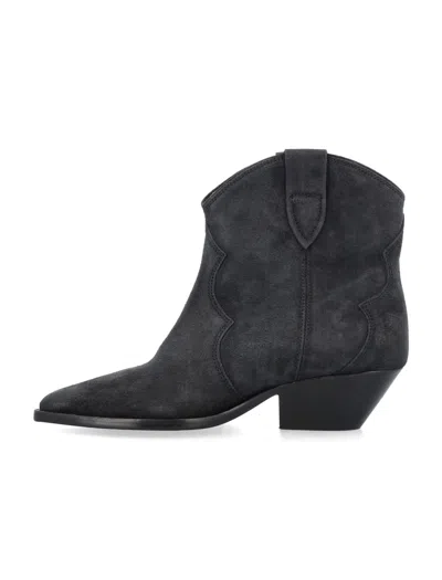 Shop Isabel Marant Dewina Suede Boots In Faded Black