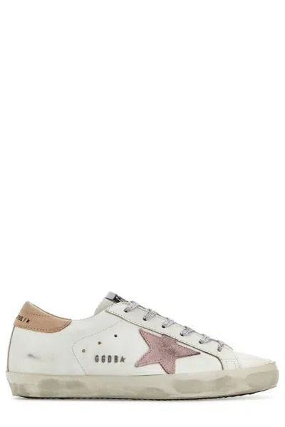 Shop Golden Goose Star Patch Lace-up Sneakers In Bianco