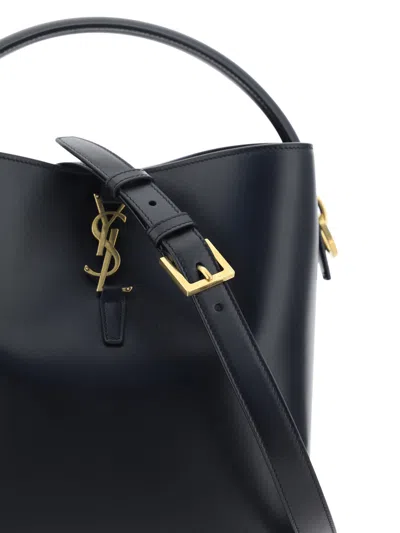 Saint Laurent Le 37 Leather Bucket Bag In Nero