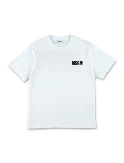 Shop Msgm Logo Back T-shirt In White