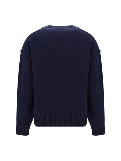 Shop Ami Alexandre Mattiussi Cardigan In Navy/red