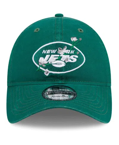 New Era Women's Green New York Jets Game Day Flower 9twenty Adjustable Hat In Green