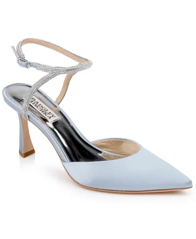 Badgley Mischka Collection Kamilah Ankle Strap Pump In Azure Blue Satin