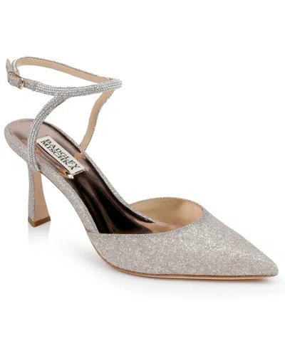 Badgley Mischka Collection Kamilah Ankle Strap Pump In Azure Blue Satin