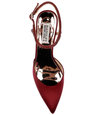 Badgley Mischka Collection Kamilah Ankle Strap Pump In Azure Blue Satin