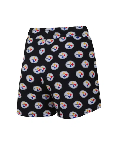 Concepts Sport Women's Pittsburgh Steelers Gauge Allover Print Cropped Tank Top Shorts Sleep Set In Black