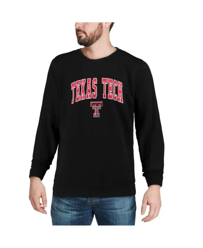 Colosseum Men's Texas Tech Red Raiders Arch And Logo Crew Neck Sweatshirt In Heather Gray