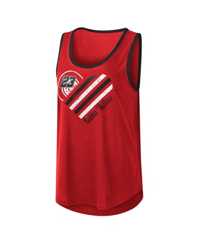 G-iii 4her By Carl Banks Women's Red Bubba Wallace A Game Scoop Neck Tank Top In Red Black