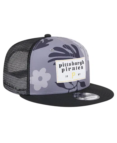 New Era Men's Black Pittsburgh Pirates Bikini Bottom Trucker 9fifty Snapback Hat In Black