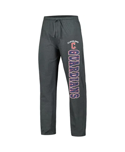Concepts Sport Men's Charcoal/navy Cleveland Guardians Meter T-shirt Pants Sleep Set In Charcoal,navy